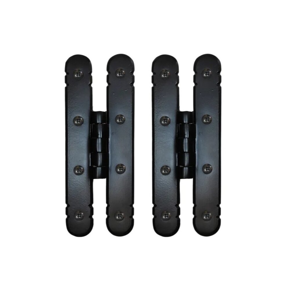 Lynn Cove Foundry Cast Aluminum Bi-Folding Shutter Hinges Pair Flat Black 2 3/4"